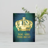 クロス王室のクラウン – 金ゴールドブルーレッド 箔シーズンポストカード (立ち正面)