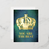 クロス王室のクラウン – 金ゴールドブルーレッド 箔シーズンポストカード (正面/裏面)