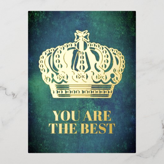 クロス王室のクラウン – 金ゴールドブルーレッド 箔シーズンポストカード (正面)