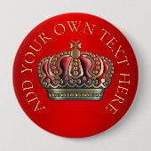 クロス王室のクラウン – 金ゴールドブルーレッド 缶バッジ (正面)