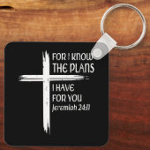 クロス私は計画を知っている聖書聖書イエス神クリス キーホルダー (裏面)