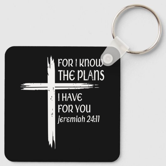 クロス私は計画を知っている聖書聖書イエス神クリス キーホルダー (裏面)