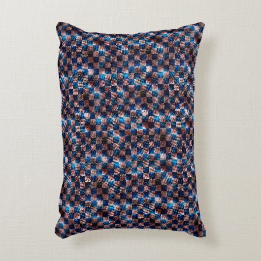 クロス素朴スクラッチの型枠のチェス アクセントクッション (正面(垂直))