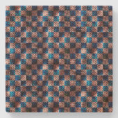 クロス素朴スクラッチの型枠のチェス ストーンコースター (正面)