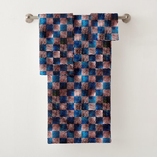 クロス素朴スクラッチの型枠のチェス バスタオルセット (インサイチュ)