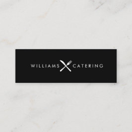 クロス素朴フォークナイフロゴ黒 スキニー名刺