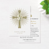 クロス結婚とリングを持つカトリックの祈りの言葉カード (デスク)