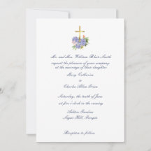 クロス結婚式招待状、アジサイ、記念日