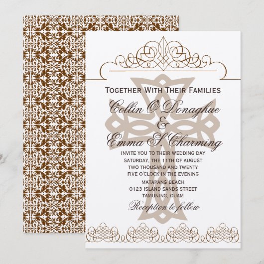 クロス結婚式招待状 招待状 (正面/裏面)