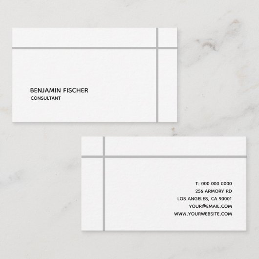 クロス縁どシンプルミニマルモダン 名刺 (正面/裏面)