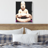 クロス脚の姿、ベビーを保持Olmec キャンバスプリント (インサイチュ (寝室))