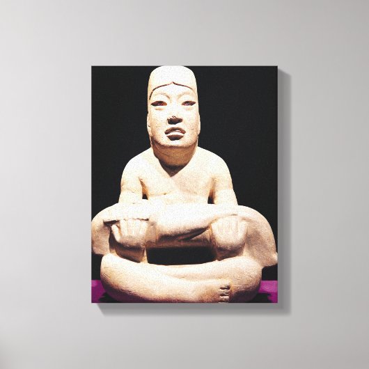 クロス脚の姿、ベビーを保持Olmec キャンバスプリント (正面)