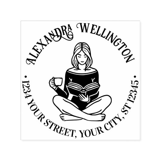 クロス脚少女読の#2名差出人住所 セルフインキングスタンプ (デザイン)