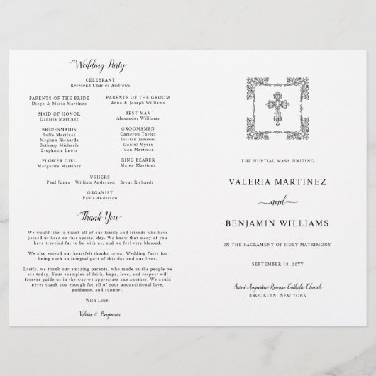 クロス華美カトリック結婚式 プログラム全質量 (正面)