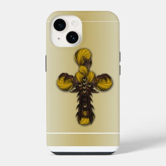「クロス葉の抽象化」、iPhone 14ケース iPhoneケース (裏面)