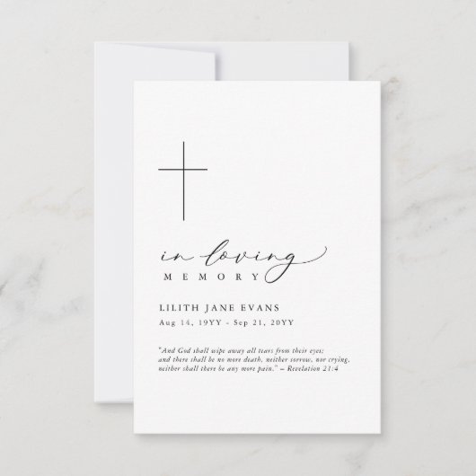 クロス葬儀記念フォトカード (正面)