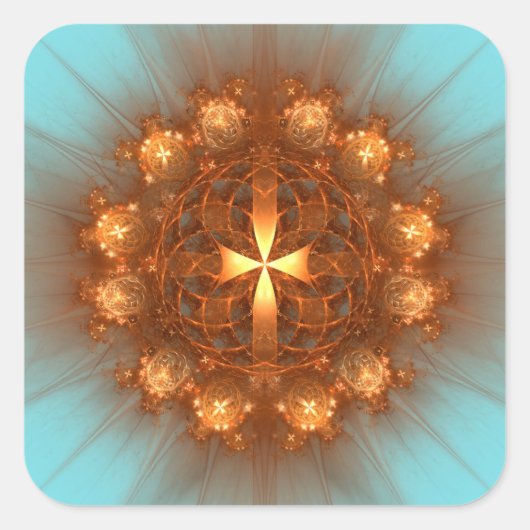 クロス輝くマンダラ スクエアシール (正面)