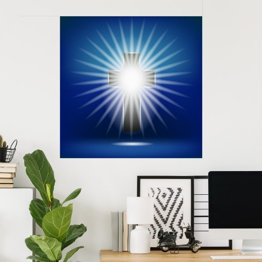 クロス輝く ポスター (ホームオフィス)