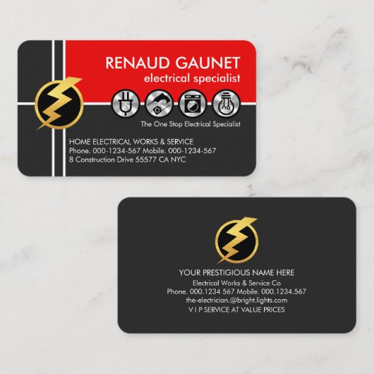 クロス電気 名刺 (正面/裏面)