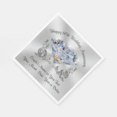 クロス60周年記念ナプキンスパーソナライズされた スタンダードランチョンナプキン (角)