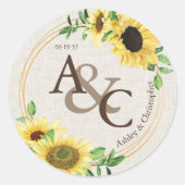 クロス・エレガントモダン結婚の ラウンドシール (正面)