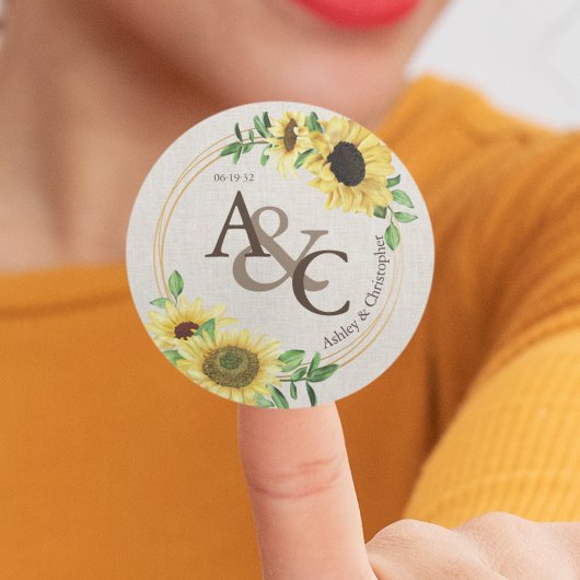 クロス・エレガントモダン結婚の ラウンドシール