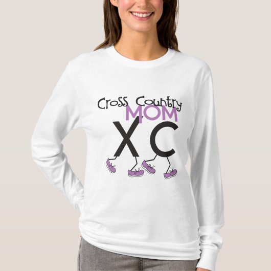 クロス・カントリーのお母さん- XCランナーの母 Tシャツ (正面)