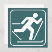 クロス・カントリーのスキー記号の招待状 招待状 (正面/裏面)