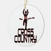 クロス・カントリーの決勝線ランナーのオーナメント セラミックオーナメント (左)