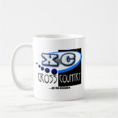 クロス・カントリーの連続したモットー-間隔XCは行きます コーヒーマグカップ (左)