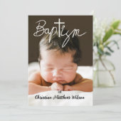 クロス《キリスト教》洗礼式や命名式宗教洗礼サンキューカード サンキューカード (スタンド正面)