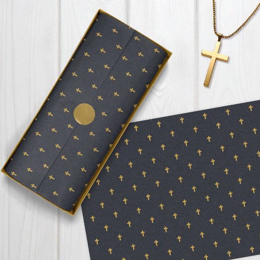 クロス – グラファイトフェイク上のマスタード金ゴールド 薄葉紙