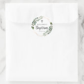 クロス グリーンナリー ゴールド 洗礼 クラシック ラウンド ステッカー (バッグ)