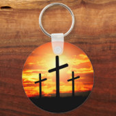 クロス、サンセットシルエット絵を描ズ–67137 キーホルダー (正面)