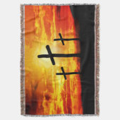 クロス、サンセットシルエット絵を描ズ–67137 スローブランケット (正面縦)