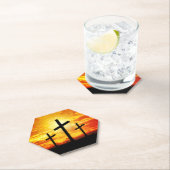 クロス、サンセットシルエット絵を描ズ–67137 ペーパーコースター (インサイチュ)