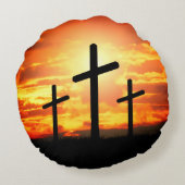 クロス、サンセットシルエット絵を描ズ–67137 ラウンドクッション (裏面)