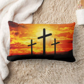 クロス、サンセットシルエット絵を描ズ–67137 ランバークッション (ブランケット)