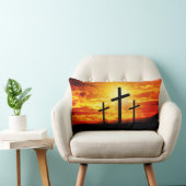 クロス、サンセットシルエット絵を描ズ–67137 ランバークッション (椅子)