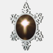 クロス スノーフレークピューターオーナメント (右)