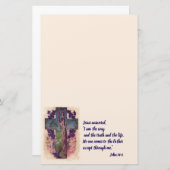 クロス&ツリークリスチャン文房具紙 便箋 (正面/裏面)