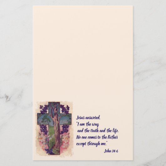 クロス&ツリークリスチャン文房具紙 便箋 (正面)