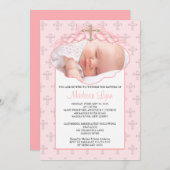 クロス＆ハーツ フォト 洗礼招待状 招待状 (正面/裏面)