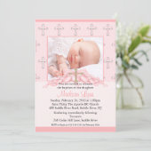 クロス&ハートフォト《キリスト教》洗礼式や命名式 招待状 (スタンド正面)