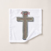 クロス バスルーム タオル セット 白い背景 (ウォッシュタオル)