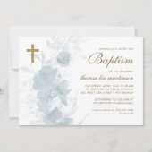 クロス・バプテスマを持つ繊細なフローラ 招待状 (正面)