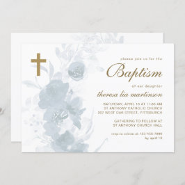 クロス・バプテスマを持つ繊細なフローラ 招待状
