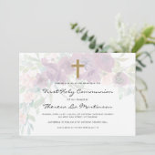 クロス・ファースト・ホーリー・コミュニオンの美しいフローラ 招待状 (スタンド正面)