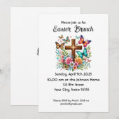 クロス フラワーズ バタフライ イースター ランチ 招待状 (正面/裏面)