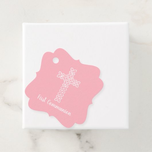 クロス |ベビーピンク共産主義バプテスマ《キリスト教》洗礼式や命名式 フェイバータグ (インサイチュ)